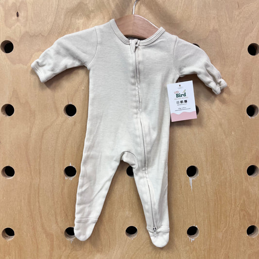 Organic Cream Zip Footies