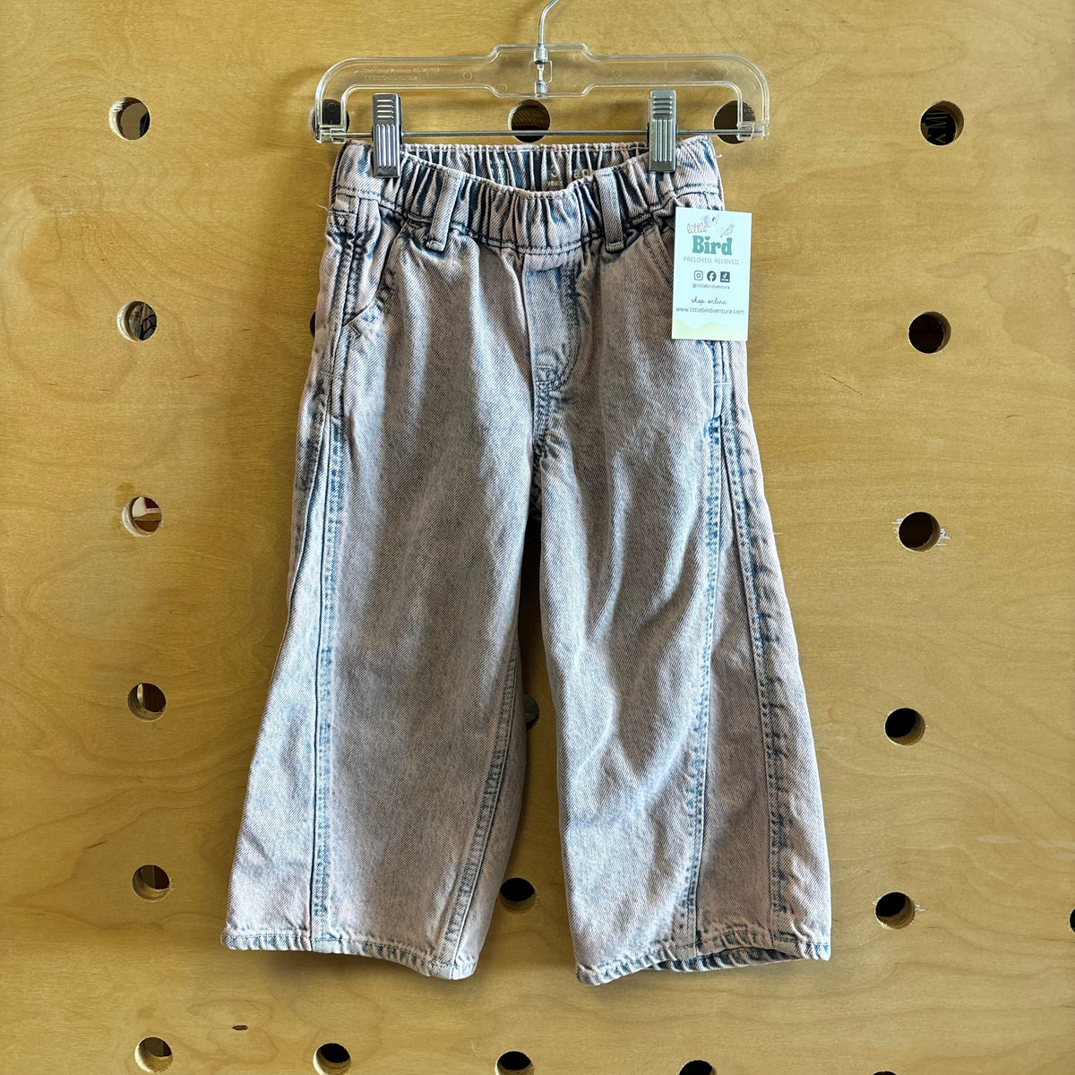 Pink Washed Baggy Denim Pants