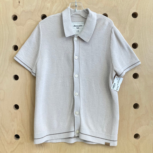 Cream Knit Button Up