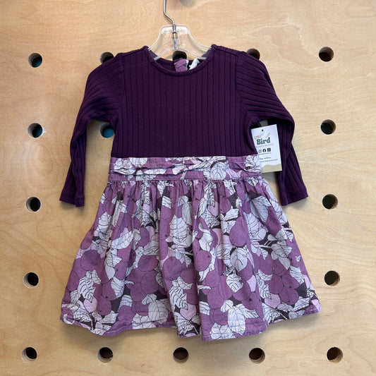 Organic Ribbed Plums Dress