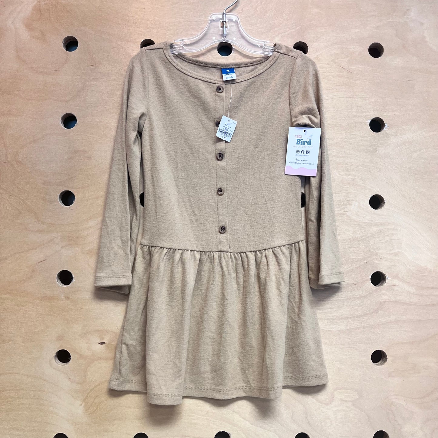 Beige Ls Button Dress NEW!!