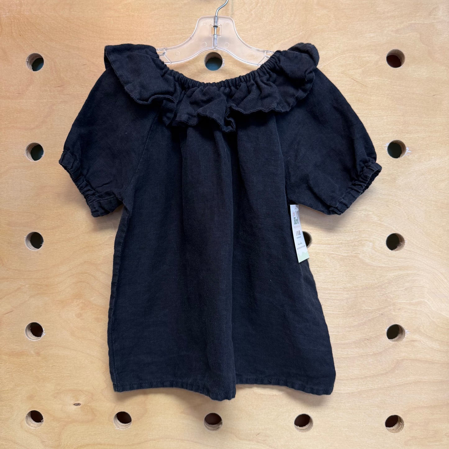 Black Collared 100% Linen Shirt
