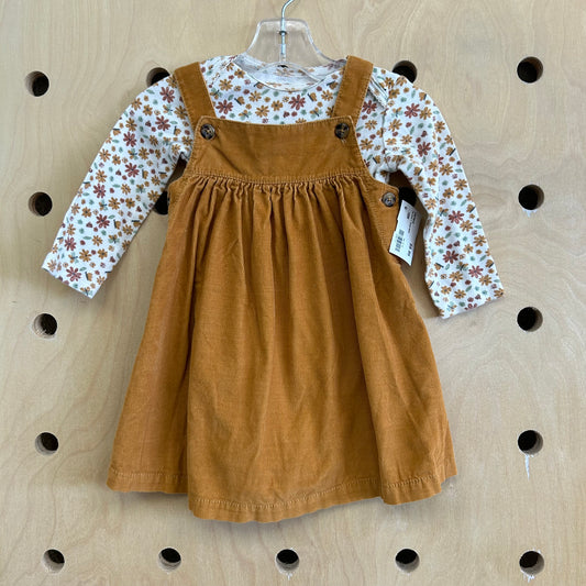 Tan Cord + Floral Outfit