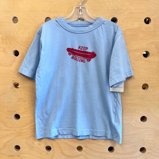 Blue/Red 'Keep Rolling' Tee