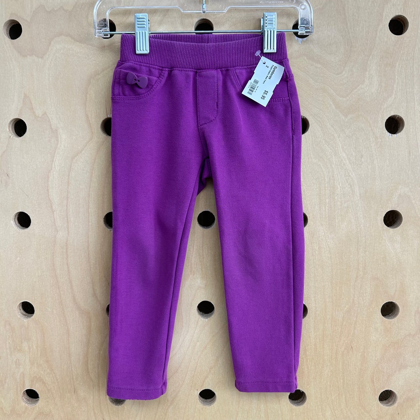 Purple Elastic Waist Pants