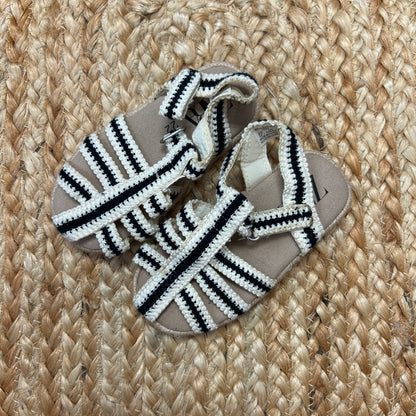 B & W Crochet Fisherman Sandals