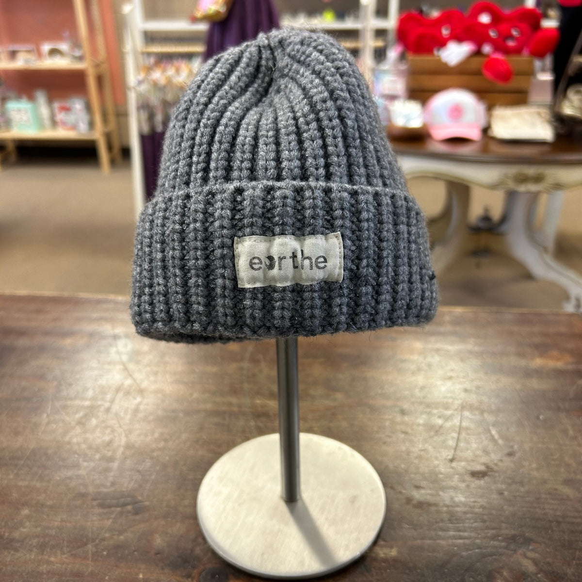 Grey Loose Knit Beanie
