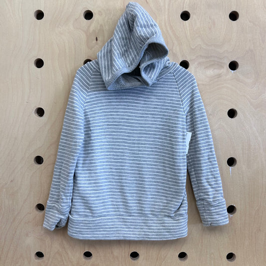 Grey Striped Hoodie Sweathsirt