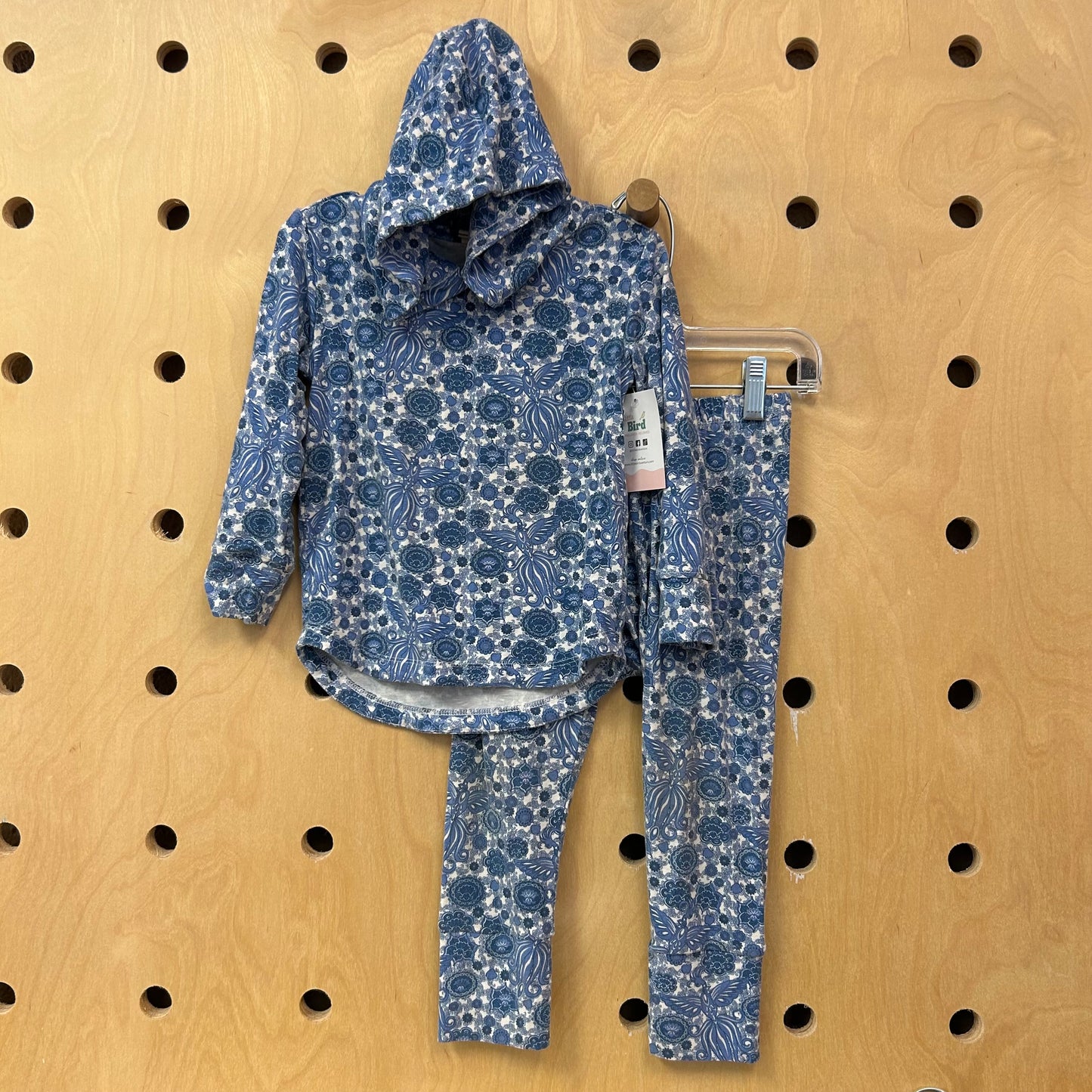 Blue Floral Bamboo Hoodie & Pants
