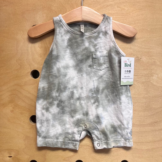 Green Tie Dye Pocket Romper
