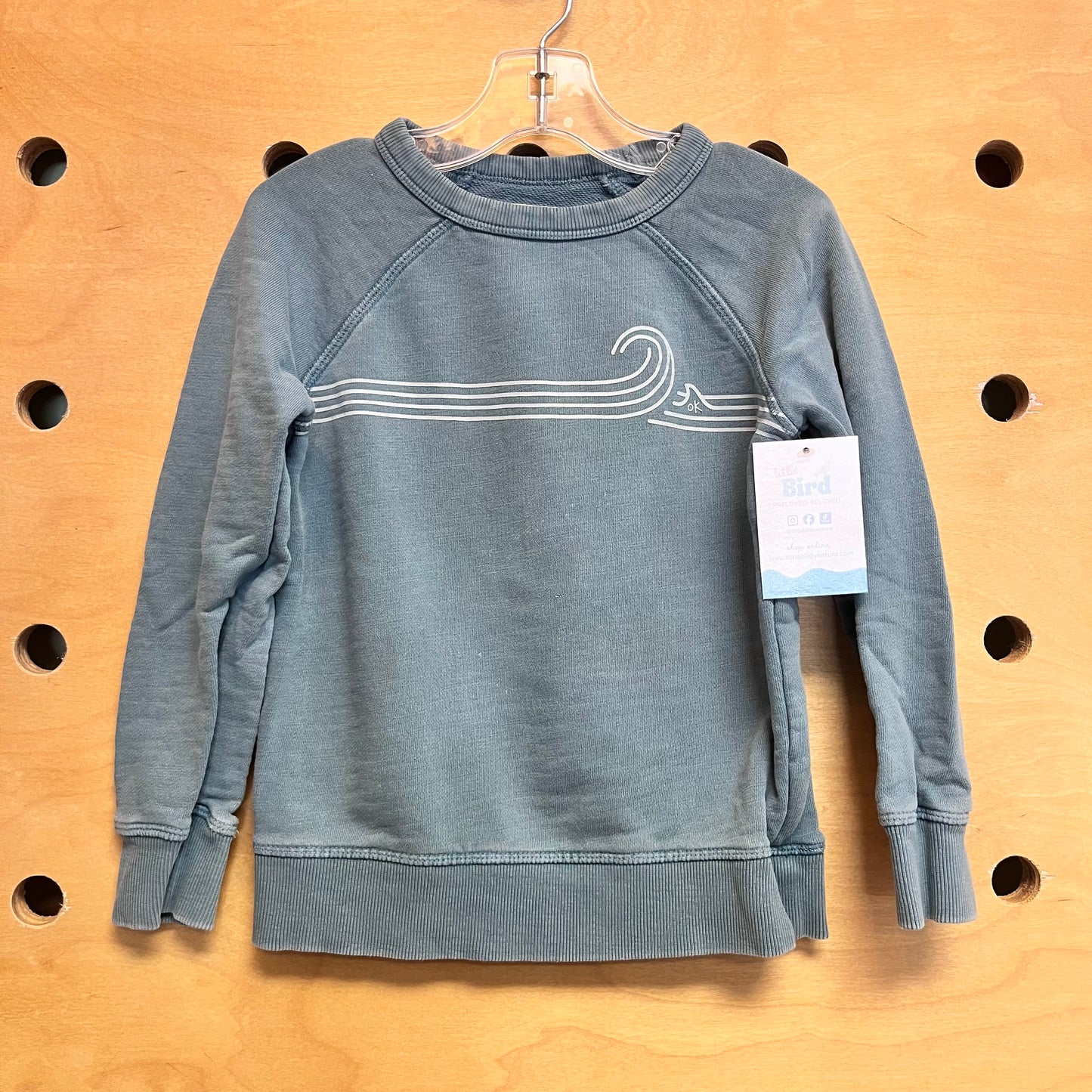 Teal Waves 'Ok' Pullover