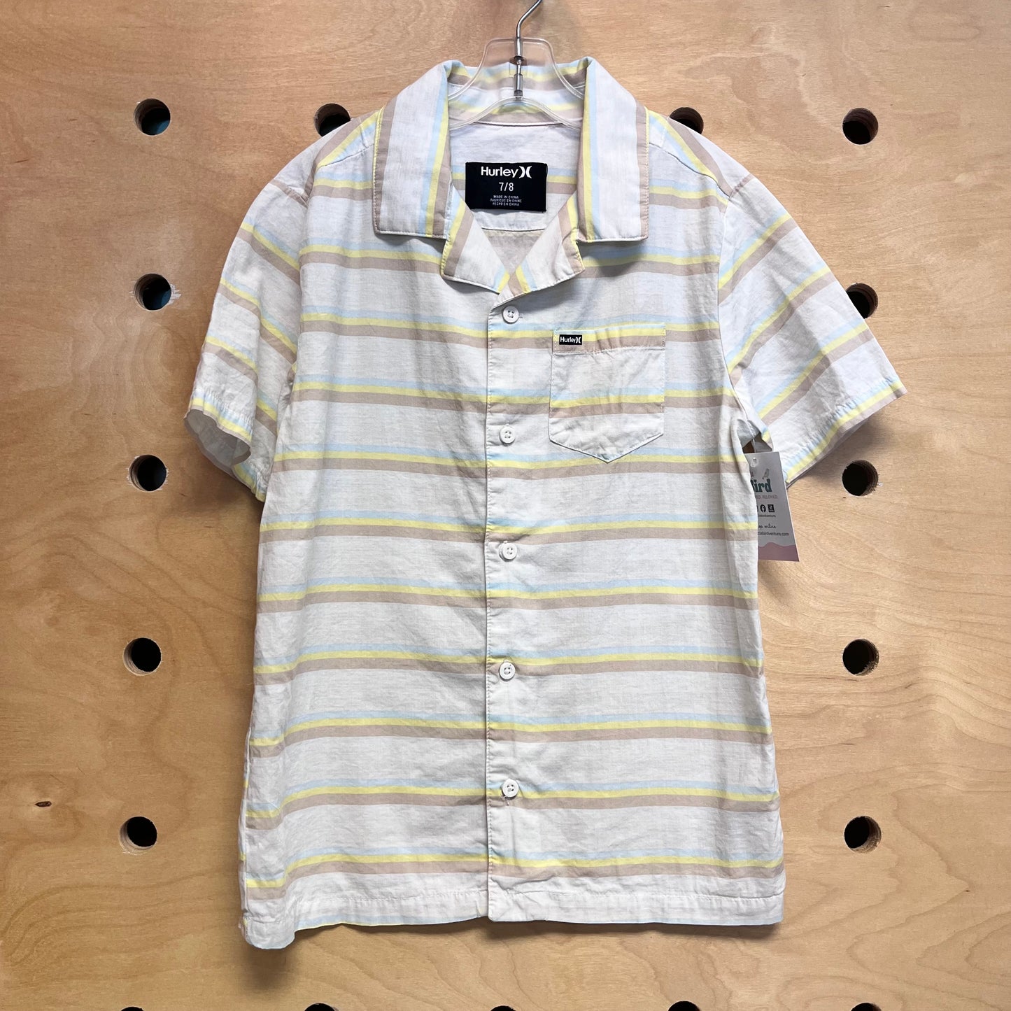 Yellow/Tan Striped Button Up