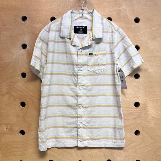 Yellow/Tan Striped Button Up