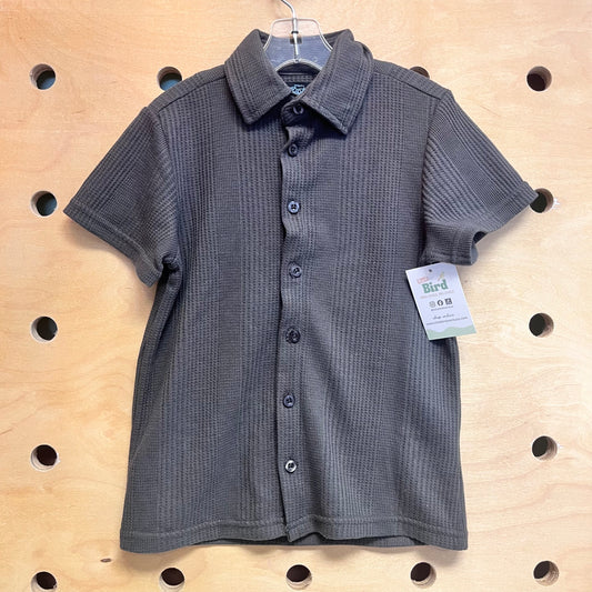 Grey Textured Button Up