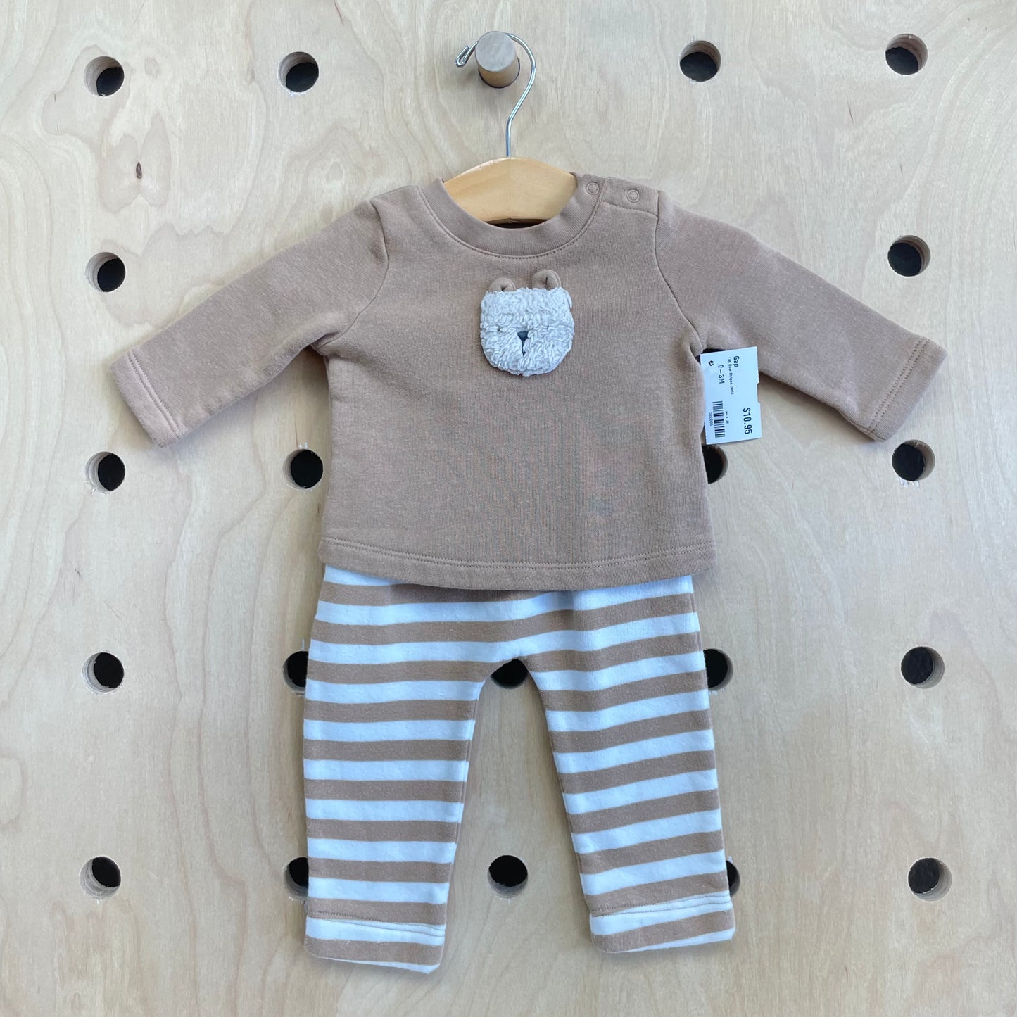 Tan Bear Striped Outfit
