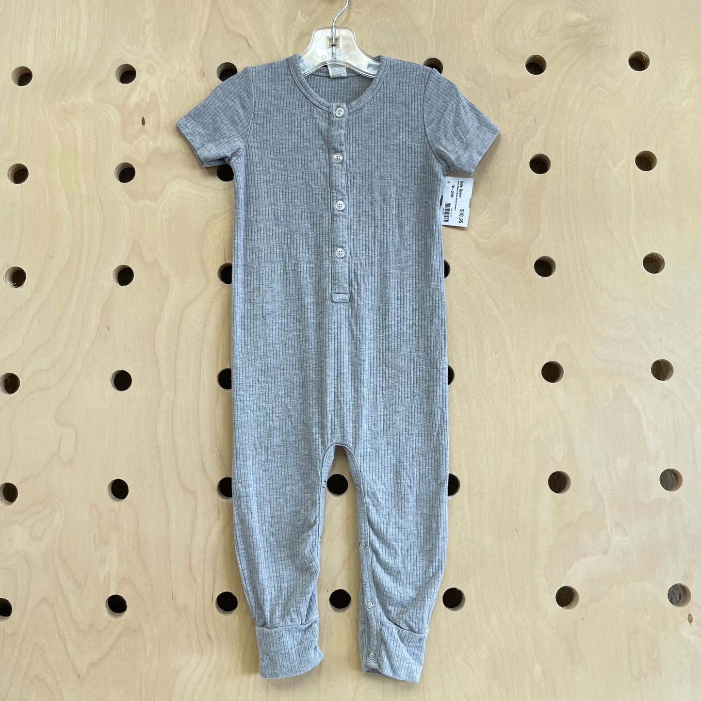 Grey Ribbed Modal Blend Romper
