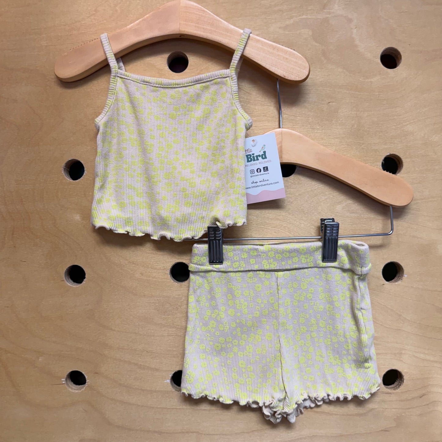 Organic Cream/Green Spotted Outfit