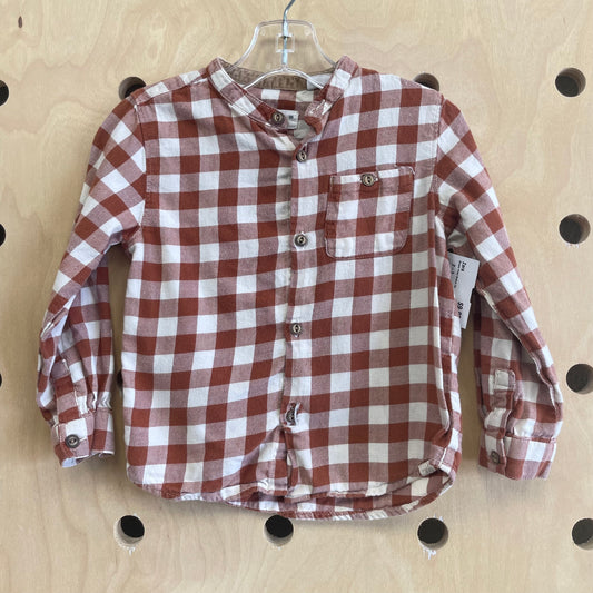 Brown Plaid Button Up