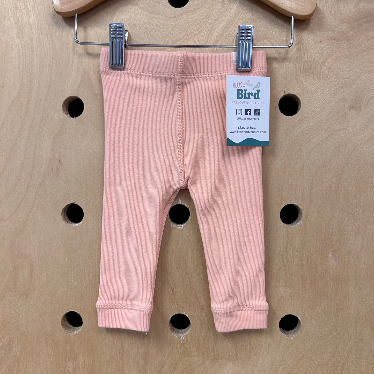 Peach Ribbed Leggings