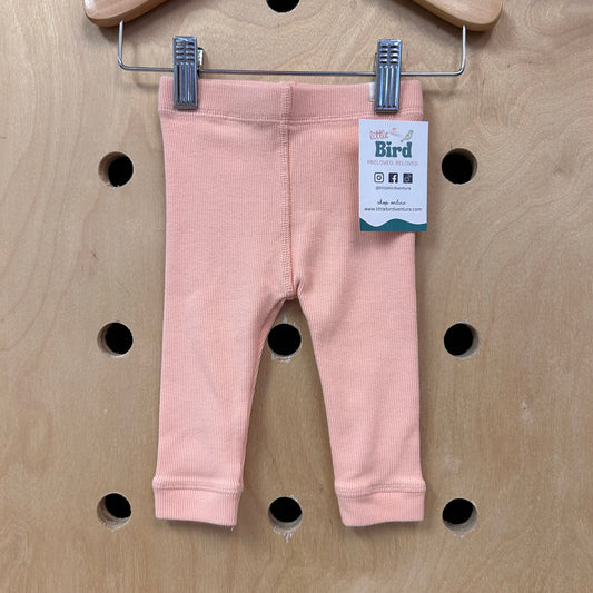 Peach Ribbed Leggings
