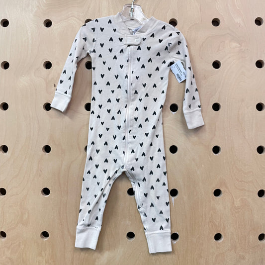 Cream & Black Organic Zippy Pajamas
