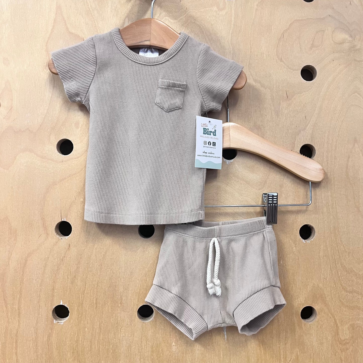 Organic Tan Ribbed Outfit