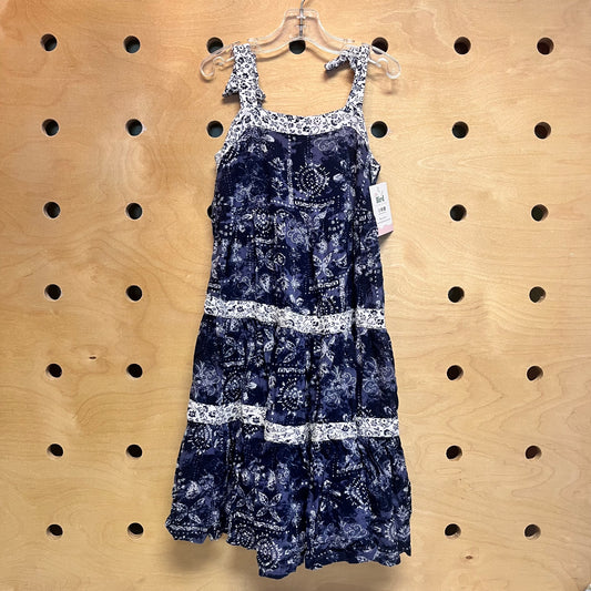 Blue/White Floal Tank Dress