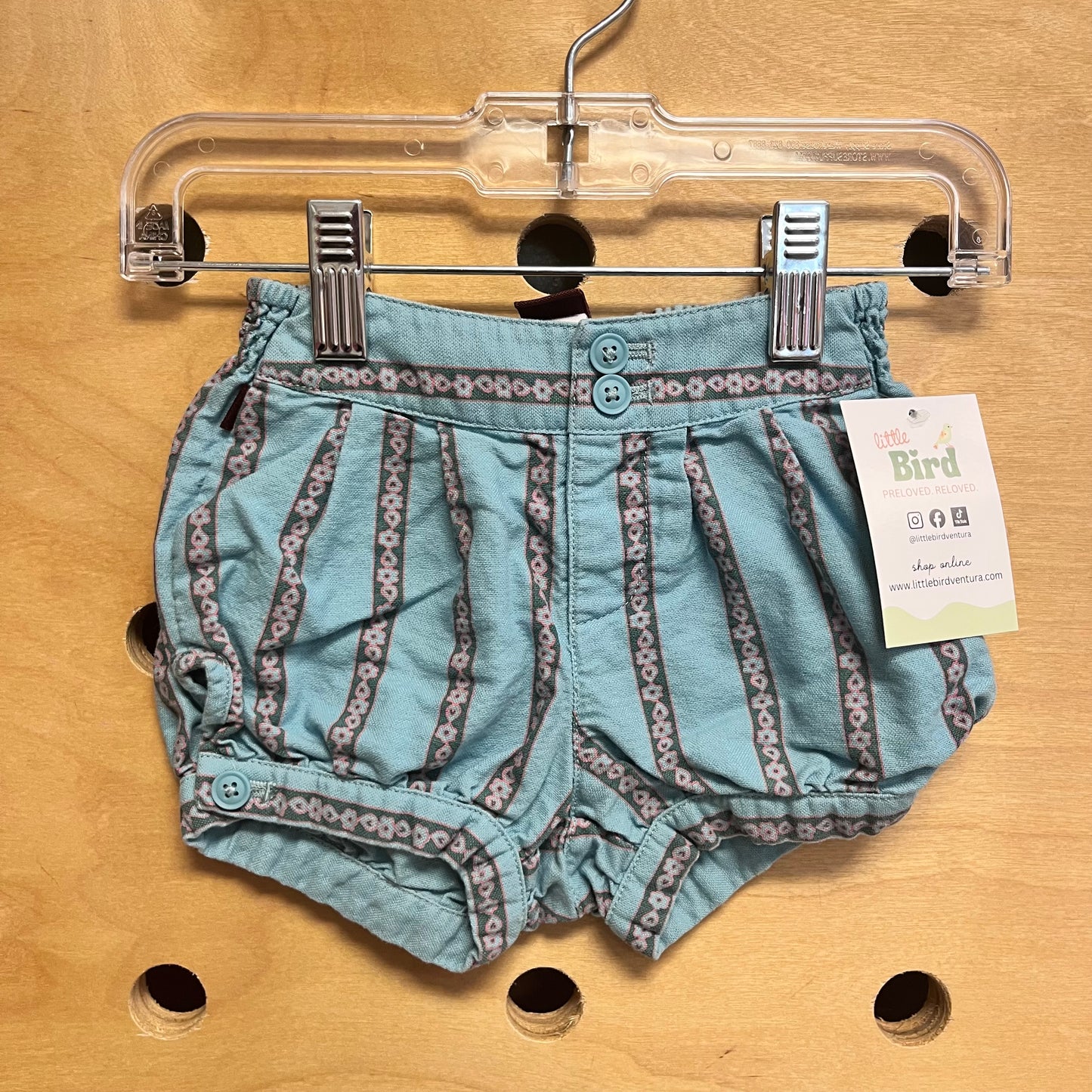 Blue Striped Bubble Shorts