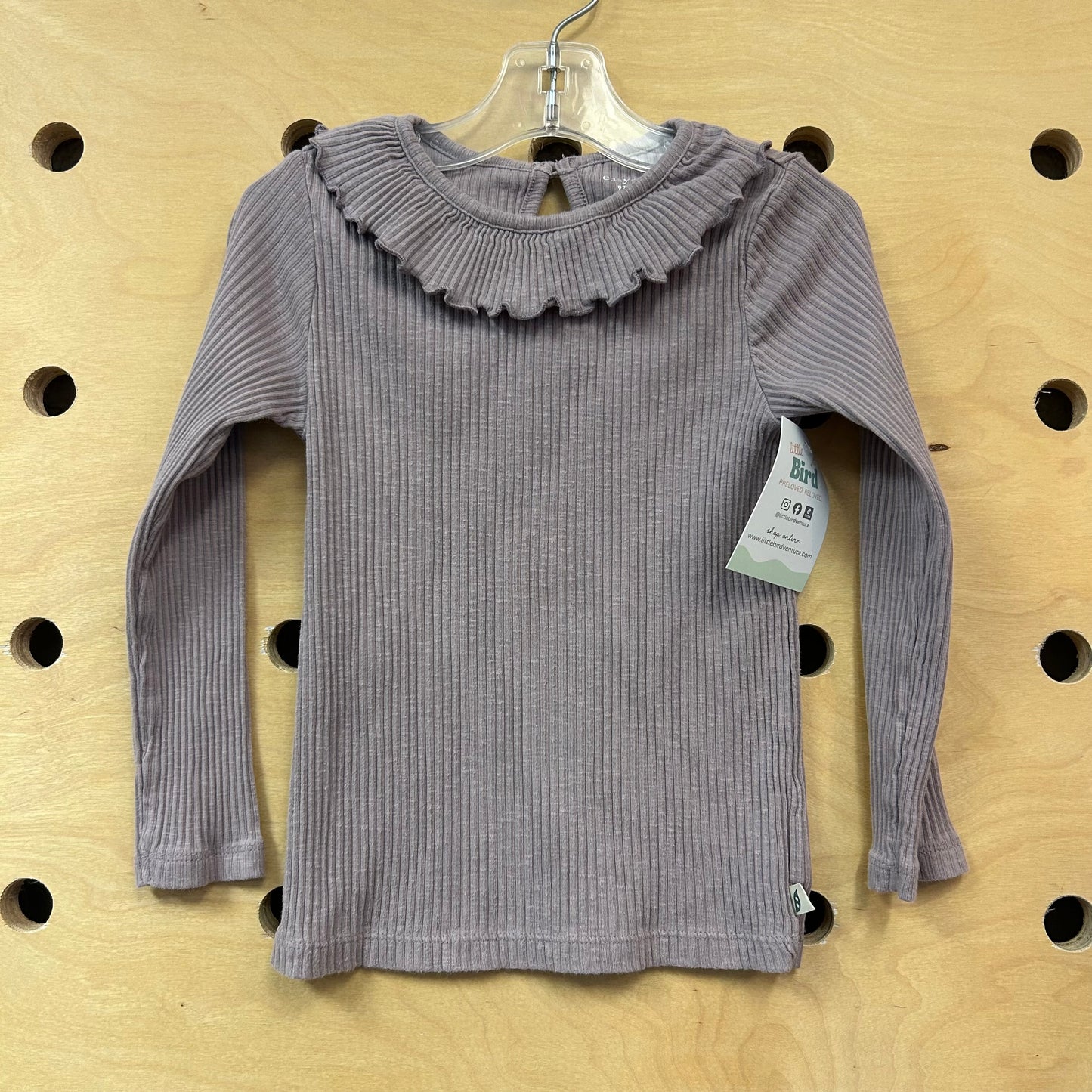 Purple Organic Ribbed Collar LS