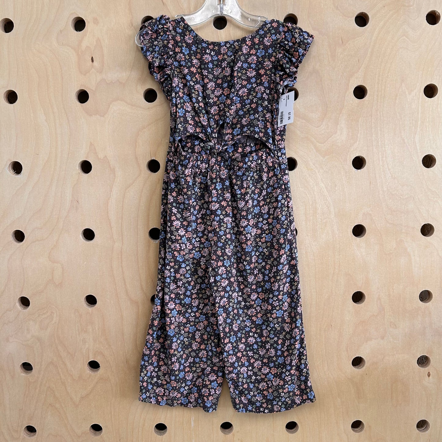 Grey Floral Romper