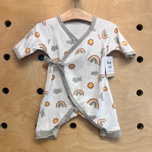 White Bunnies/Rainbows Tie Romper
