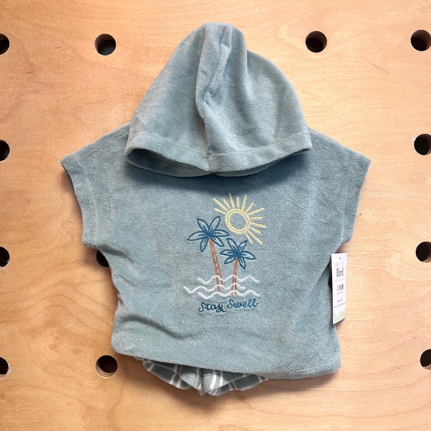 Blue Embroider 'Stay Swell' Terry Outfit