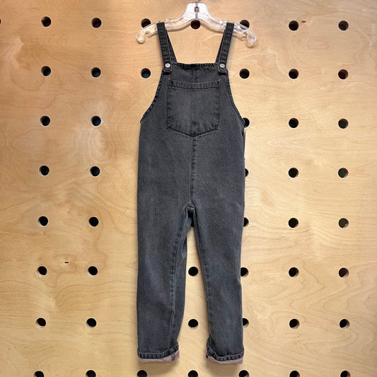 Polka Dot Trim Grey Overalls