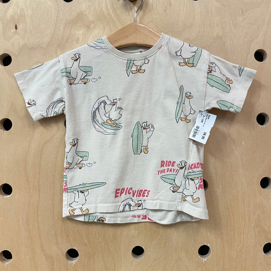 Beige Ride the Day Tee
