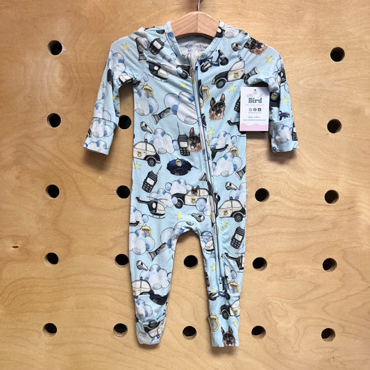 Police Dogs 2Way Zip Bamboo Footies