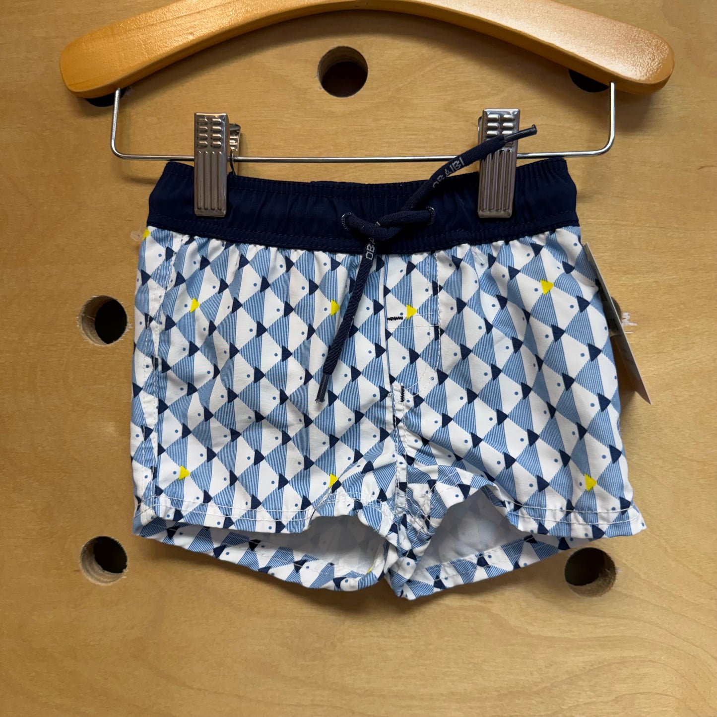 Blue Geometric Swim Shorts
