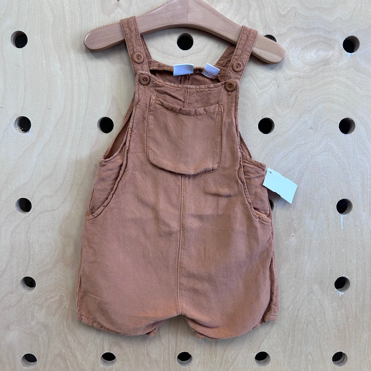 Brown Linen Blend Shortalls