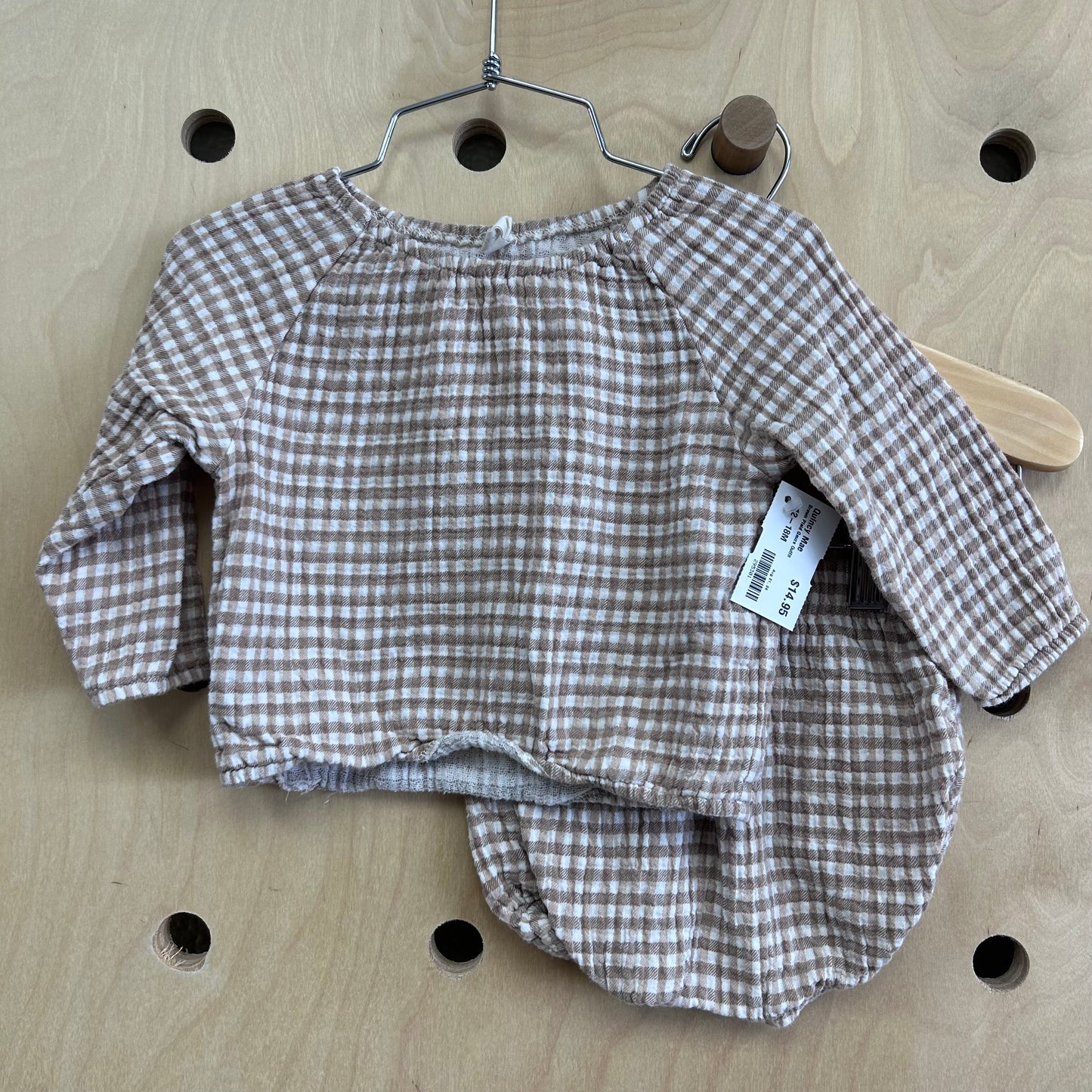 Brown Plaid Gauze Outfit
