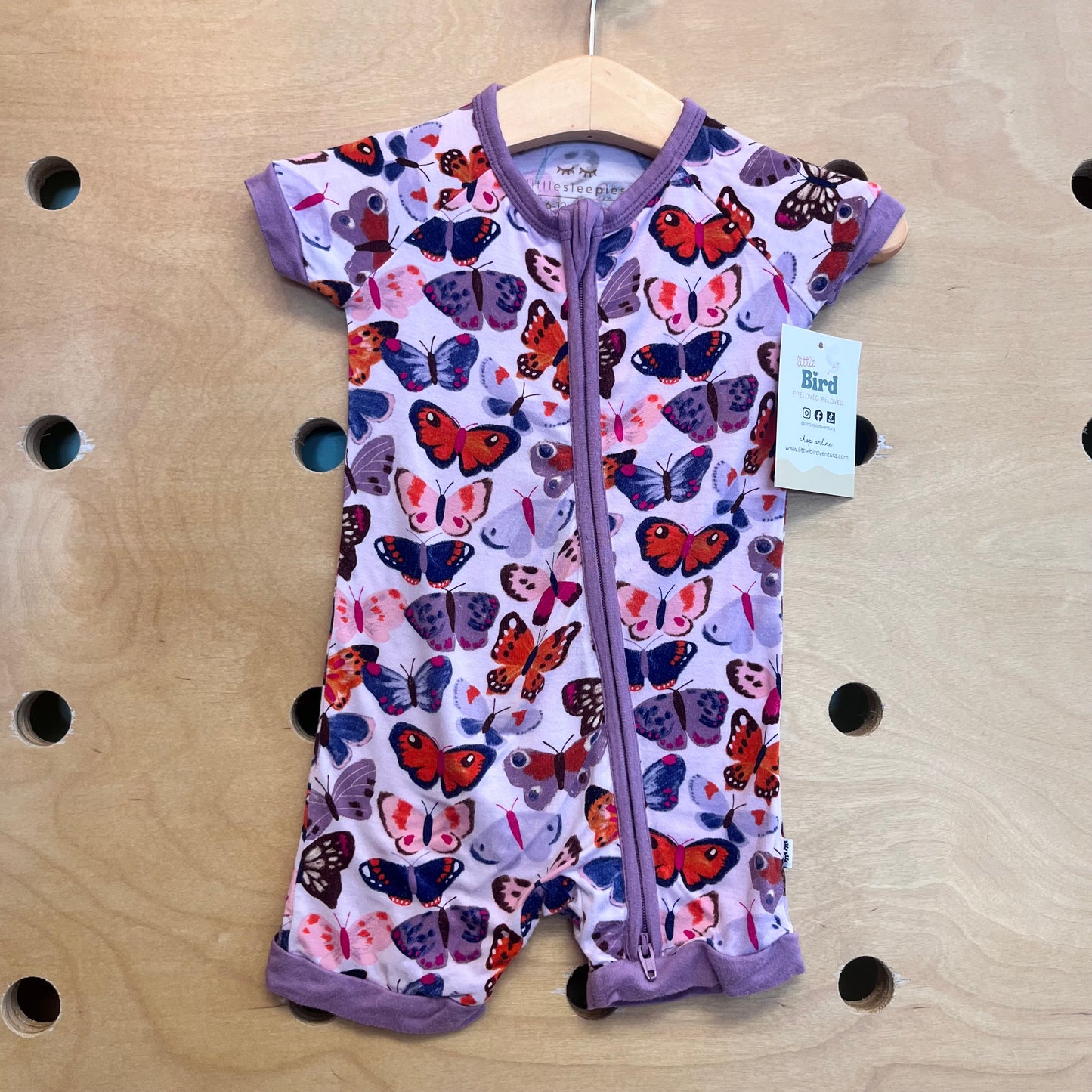 Purple Butterflies Bamboo Zippy