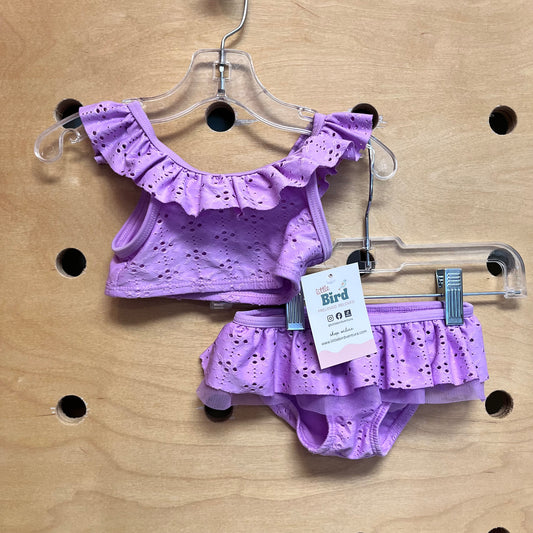 2pc. Purple Eyelet Swimsuit