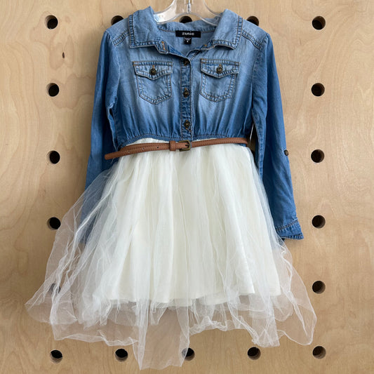 Denim & Cream Tulle Dress