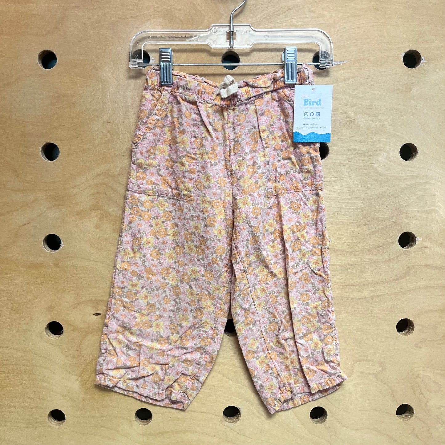 Pink/Yellow Floral Drawstring Joggers