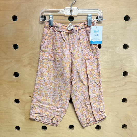 Pink/Yellow Floral Drawstring Joggers