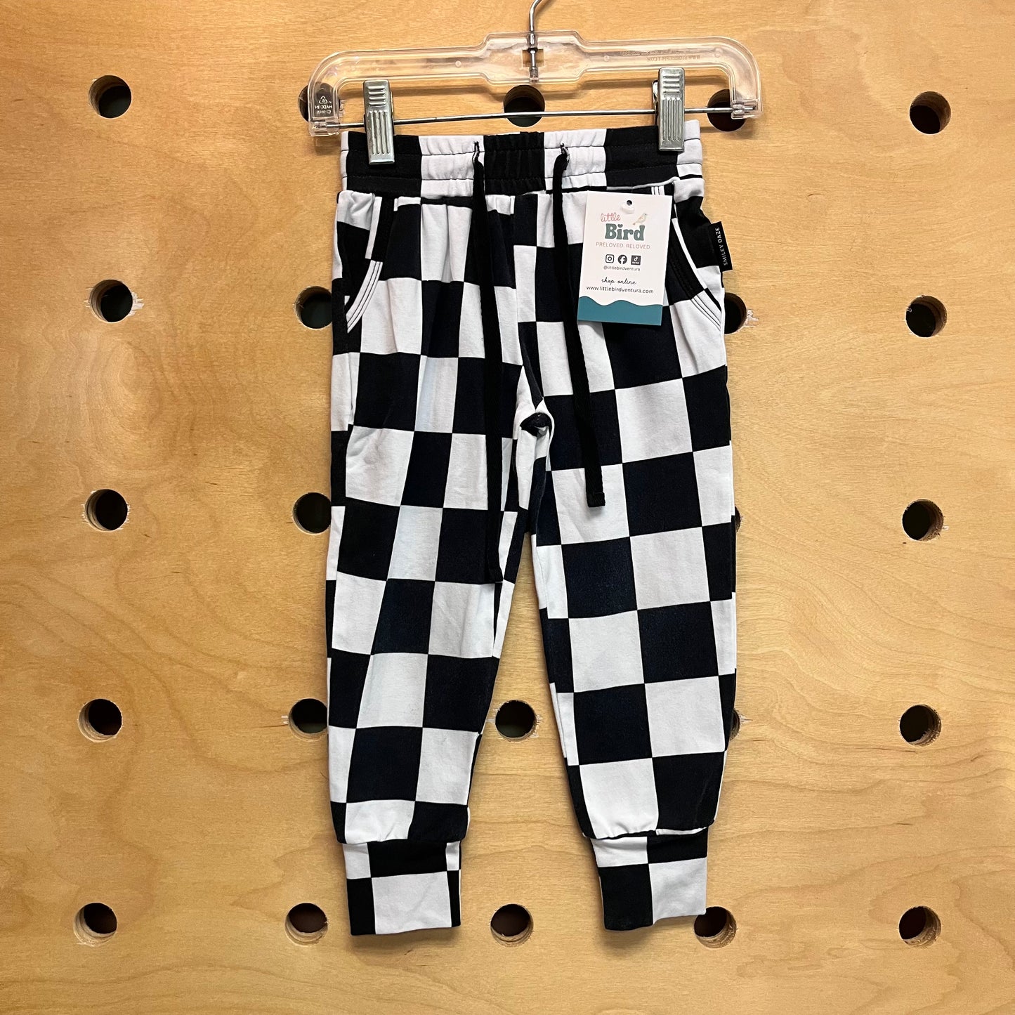 B&W Checkered Drawstring Joggers