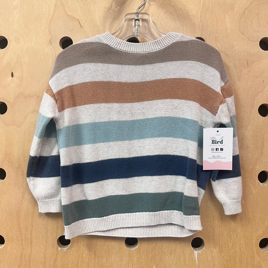 Cream Wide Striped Sweater
