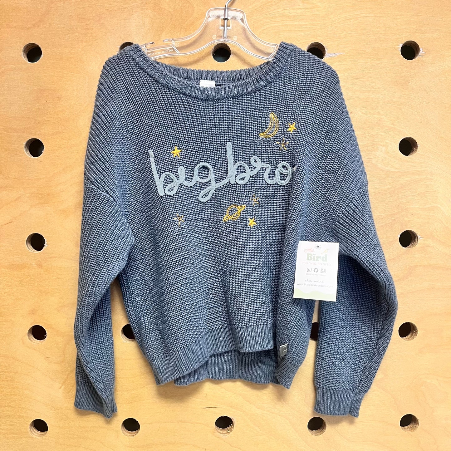 Blue 'Big Bro'Embroidered Sweater