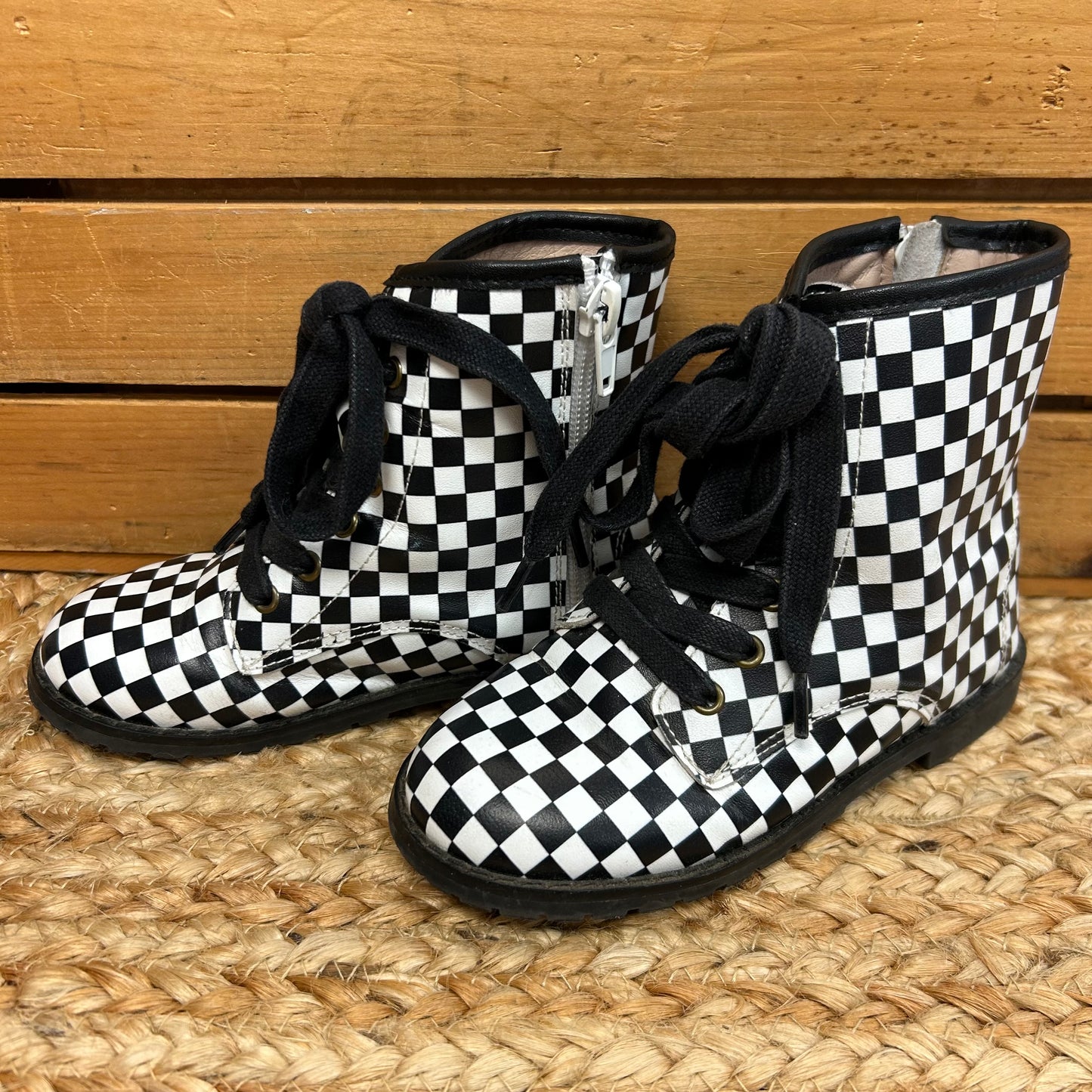 Checkered Combat Boots