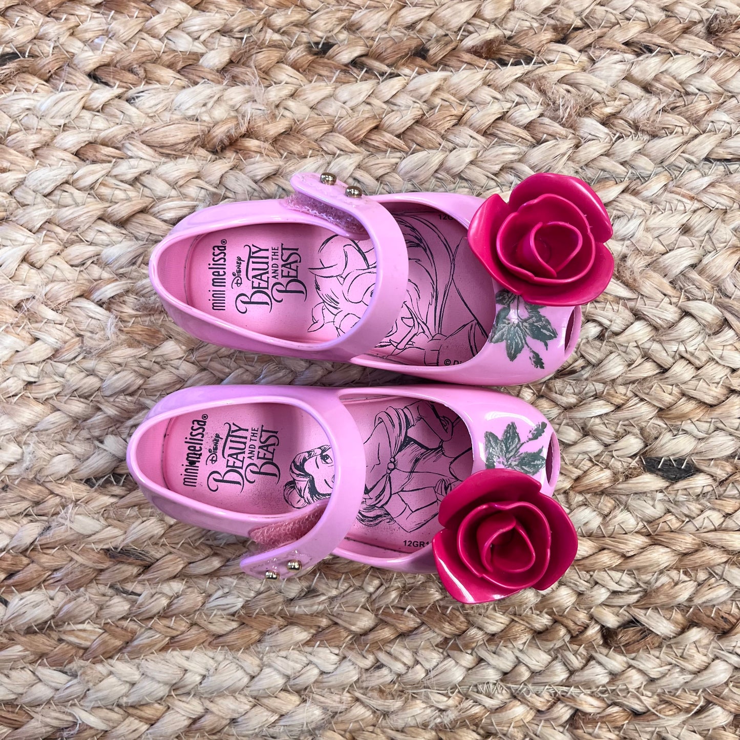 Pink "Beauty and the Beast' Rubber Rose Shoes