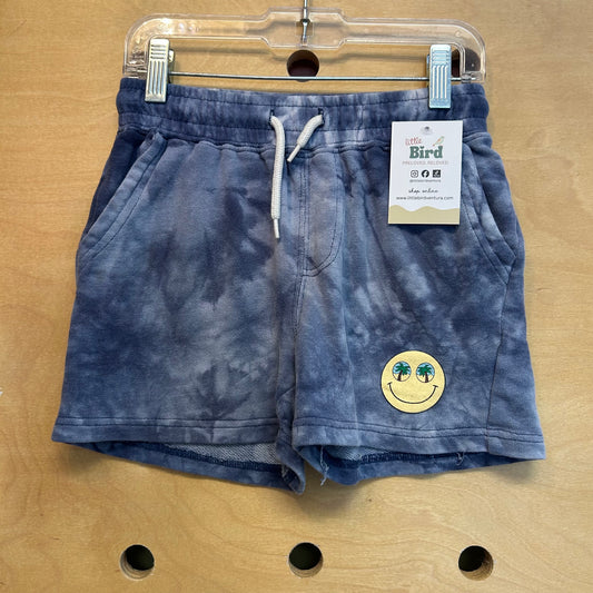 Blue Tie Dye Smiley Shorts