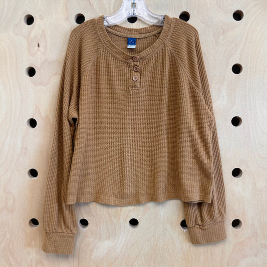 Brown Waffle Knit Top